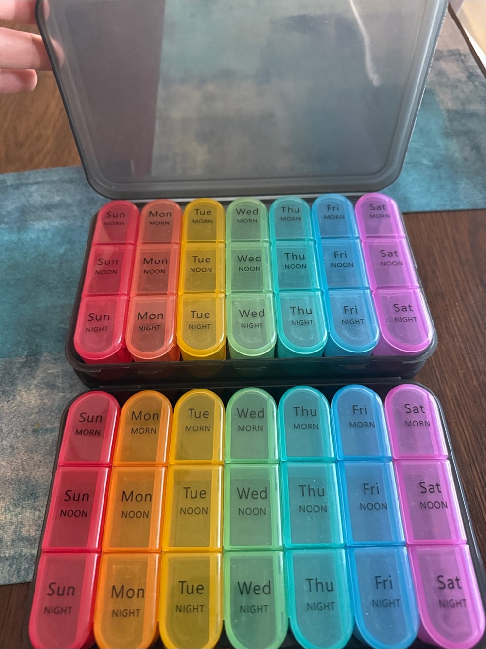 Rainbow Weekly Pill Organizer - 2 full weeks -  3 times per day
